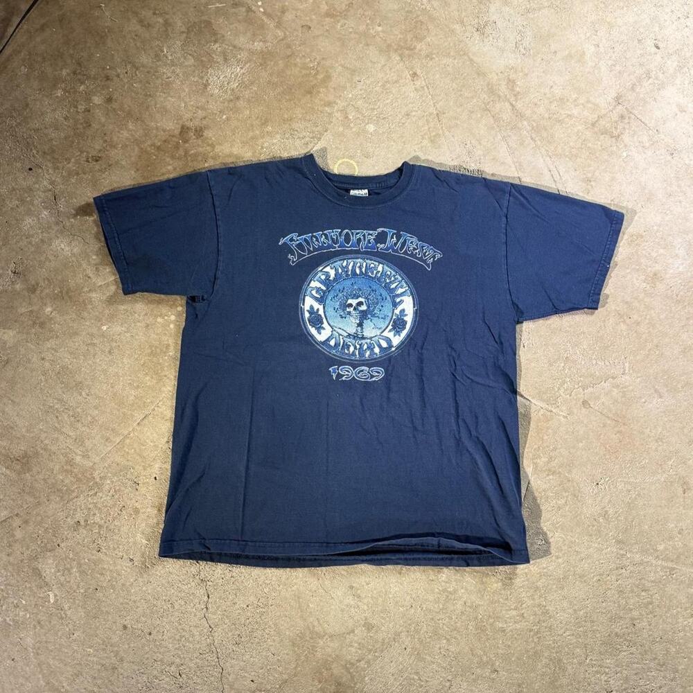 Y2K Grateful Dead Band Tee Blue Graphic T-Shirt